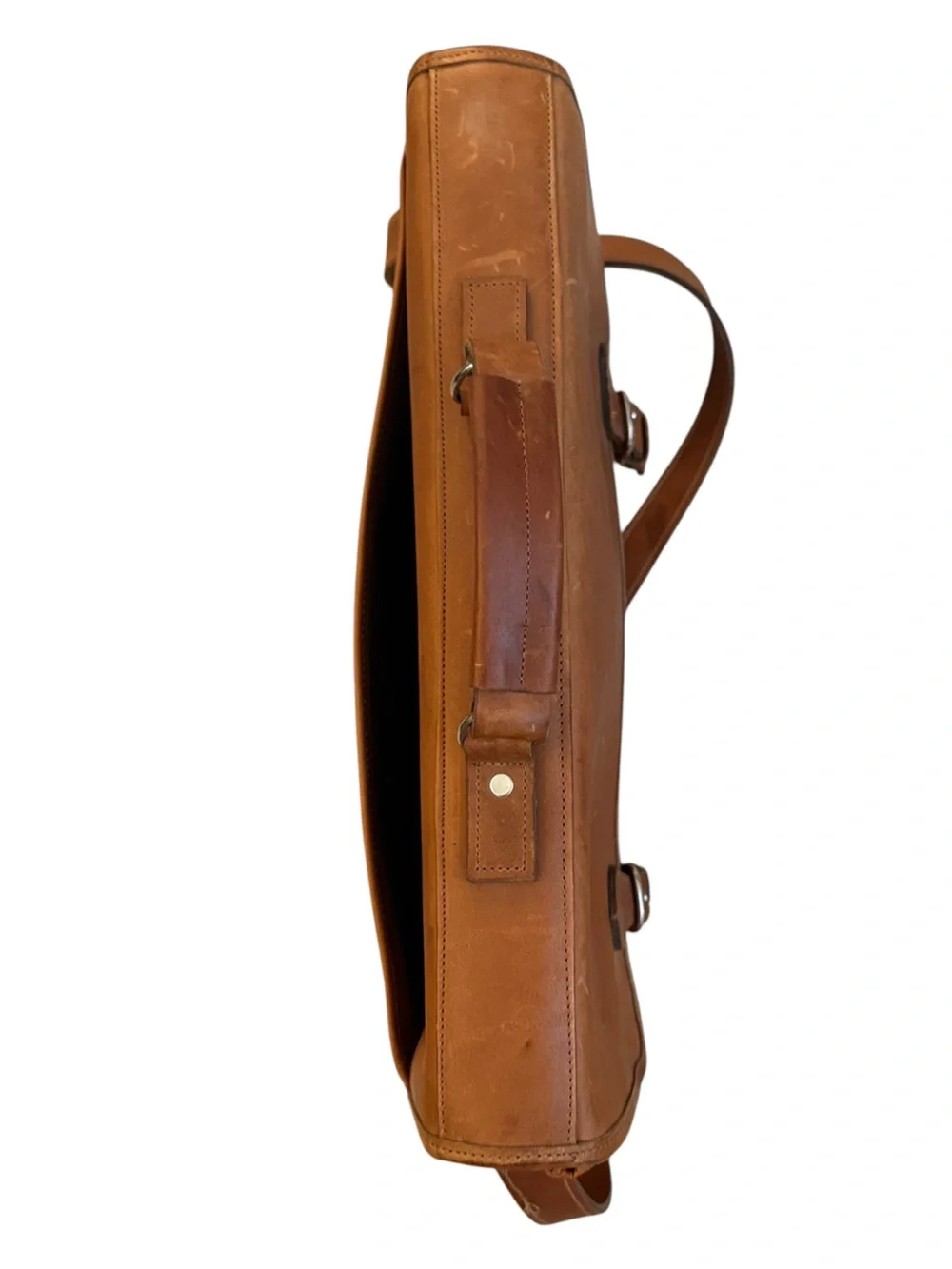 Vintage Robert Cheau Saddle Tan Leather Briefcase Messenger Bag Unused
